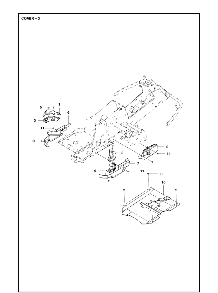 Cover 3 Diagram and Parts List for R216 AWD Husqvarna Lawn Mower