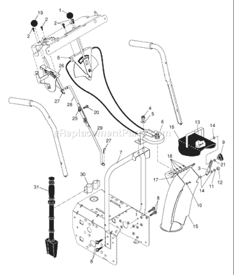 Page C Diagram and Parts List for 524S 524 S 96193000100 -2006-06 Husqvarna Snow Blower
