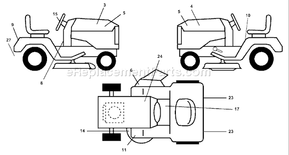 Page B Diagram and Parts List for GTH2250XPA (954567116) (2001-01) Husqvarna Lawn Tractor