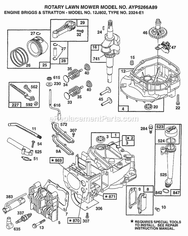Page B Diagram and Parts List for 5266A89 1998 Husqvarna Lawn Mower