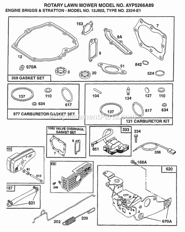 Page C Diagram and Parts List for 5266A89 1998 Husqvarna Lawn Mower