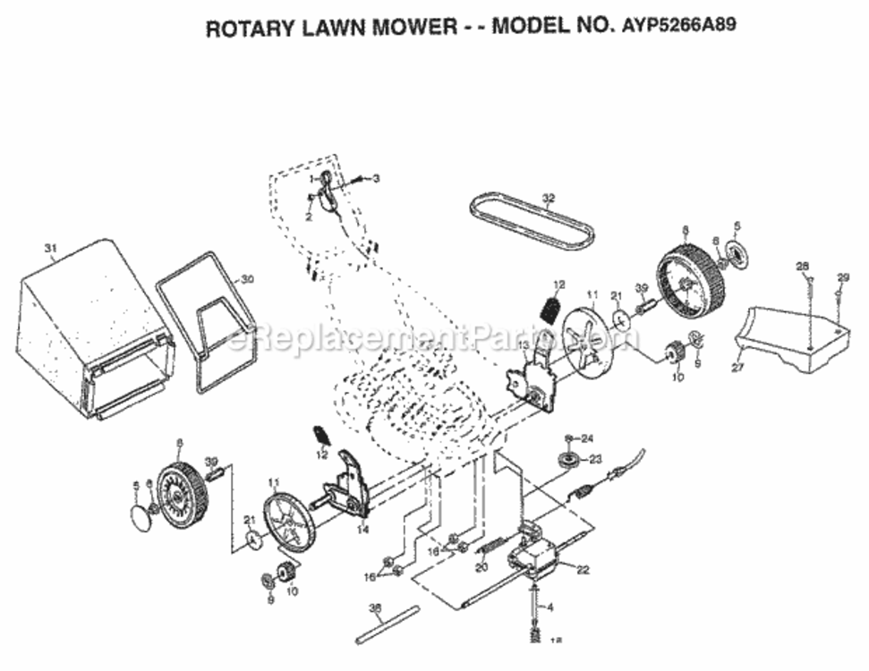 Page G Diagram and Parts List for 5266A89 1998 Husqvarna Lawn Mower