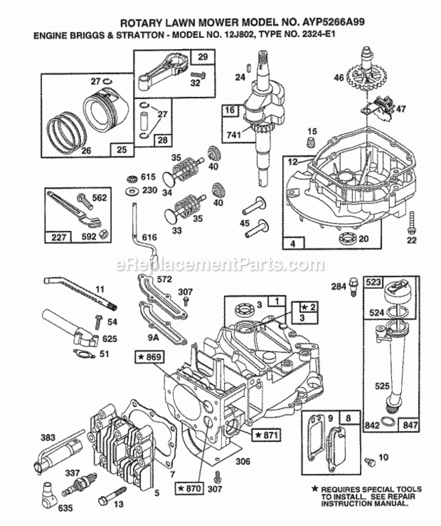 Page D Diagram and Parts List for 5266A99 1999 Husqvarna Lawn Mower