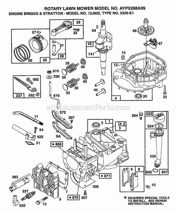 Page B Diagram and Parts List for 5268A99 1999 Husqvarna Lawn Mower