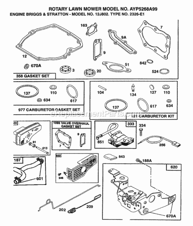 Page C Diagram and Parts List for 5268A99 1999 Husqvarna Lawn Mower