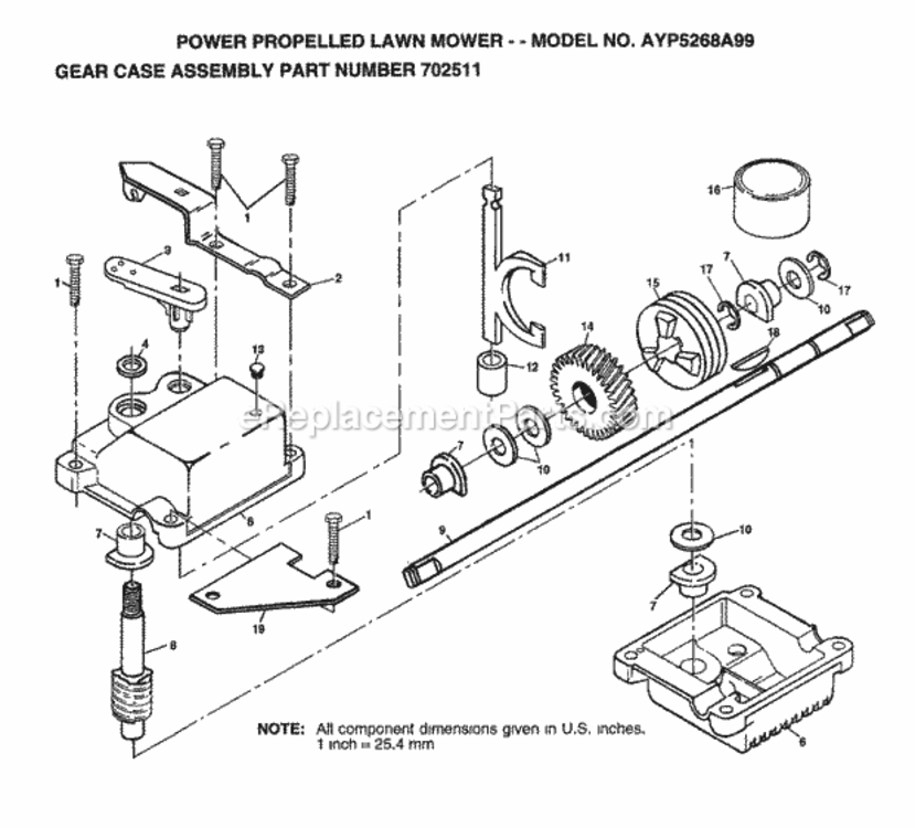 Page E Diagram and Parts List for 5268A99 1999 Husqvarna Lawn Mower