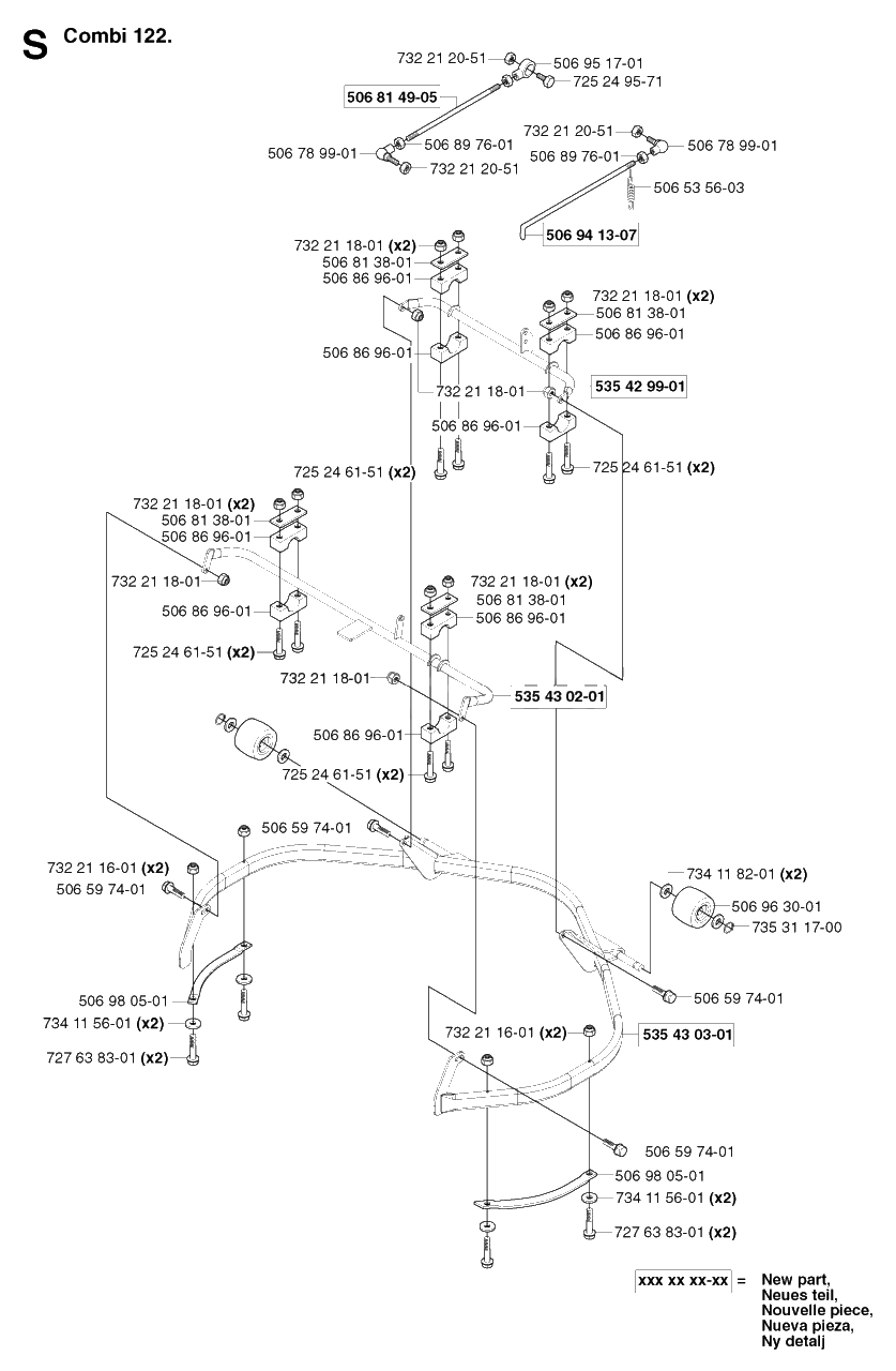Protection Frame Diagram and Parts List for PF21 2002-03 Husqvarna Lawn Tractor