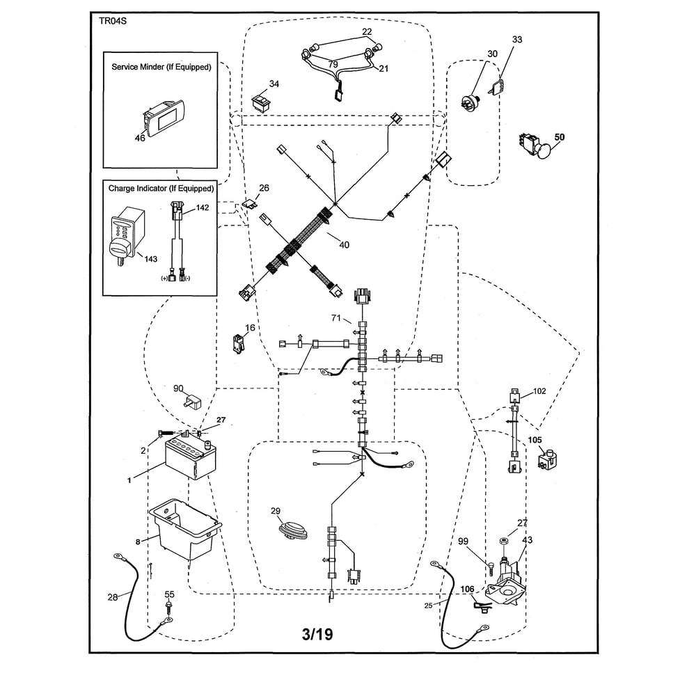 Electrical Diagram and Parts List for 96043025900  Husqvarna Lawn Tractor