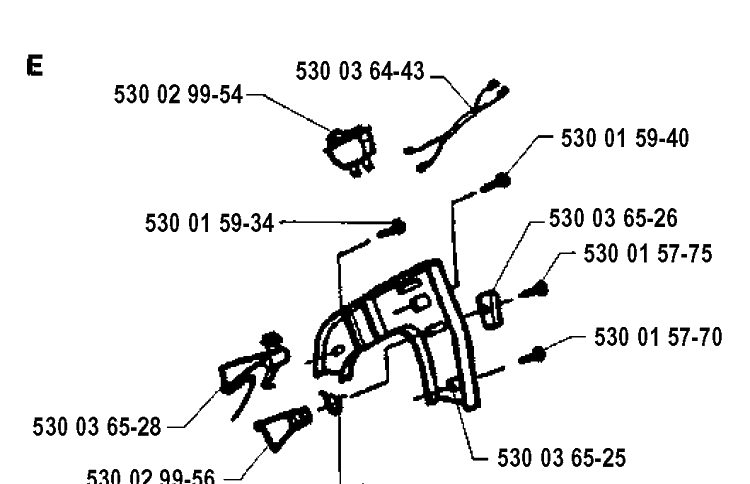 Handle And Controls Diagram and Parts List for 18H 19920900001-19941400000 Husqvarna Hedge Trimmer