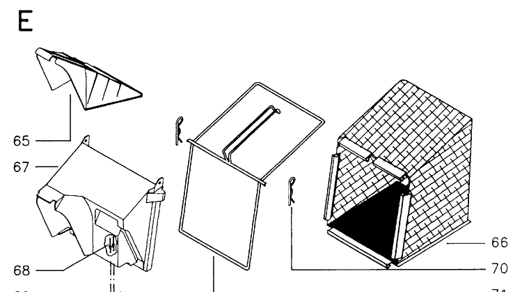 Bagger Diagram and Parts List for 46RC ROYAL Husqvarna Lawn Mower
