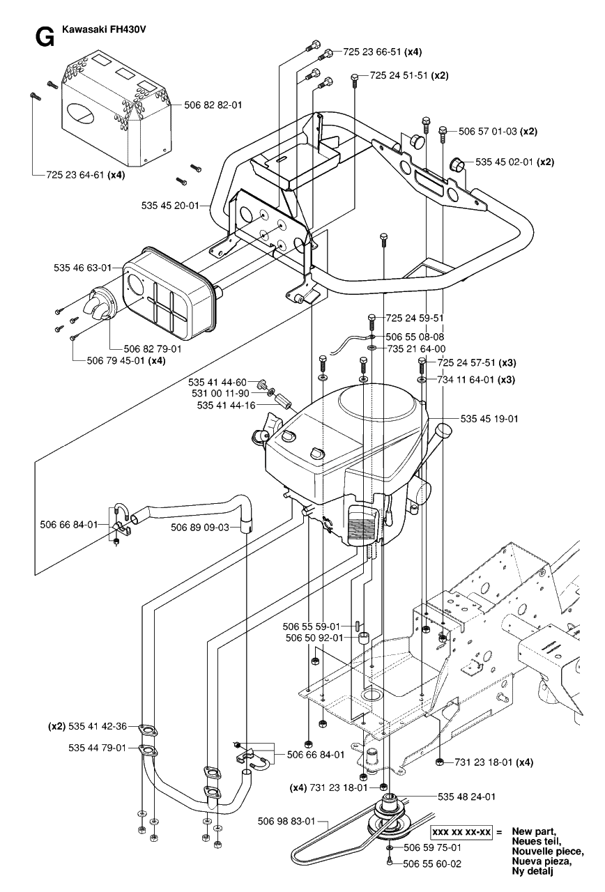 Engine Diagram and Parts List for R15-V2AWD (965080101)(2006-01) Husqvarna Lawn Tractor