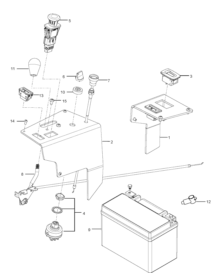 Console Diagram and Parts List for Z554 (96766960100)(2017-06) Husqvarna Lawn Mower