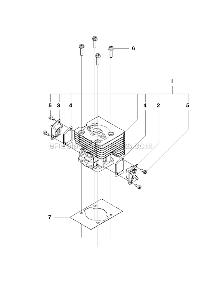 Cylinder Diagram and Parts List for 530BT 2012-10 Husqvarna Leaf Blower / Vacuum