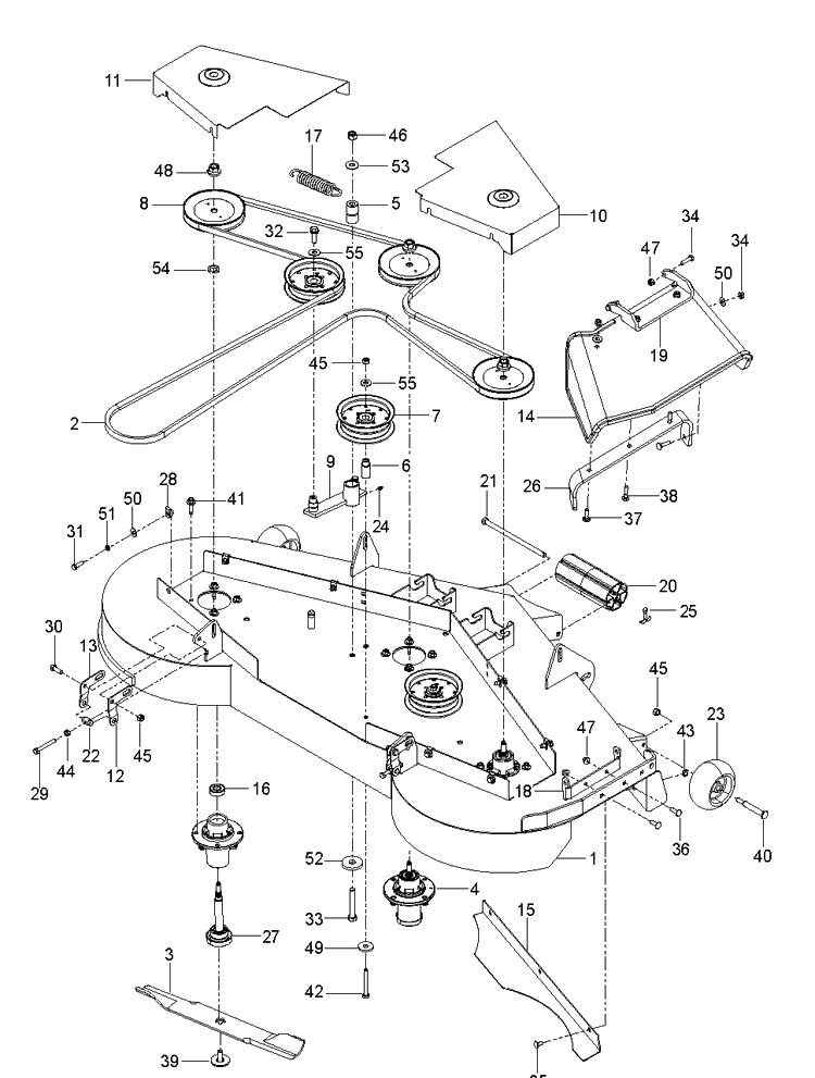 Mower Deck / Cutting Deck Diagram and Parts List for M-ZT61 (96717701001)(2019-02) Husqvarna Lawn Mower
