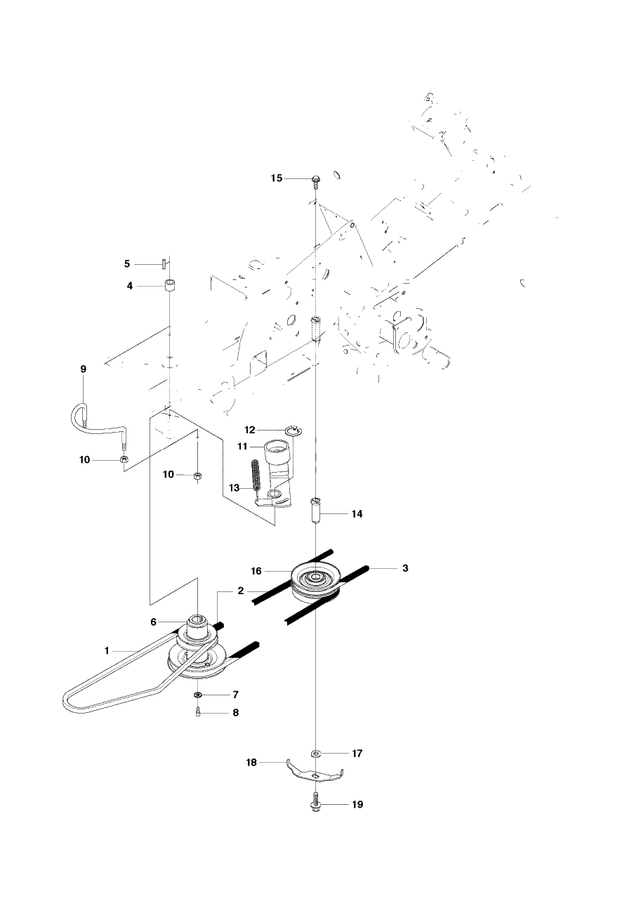 Transmission 2 Diagram and Parts List for R15T (966414201)(2010-07) Husqvarna Lawn Tractor