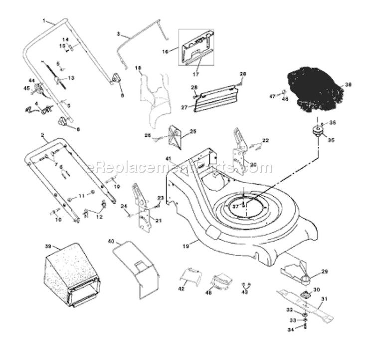 Page A Diagram and Parts List for 530RS 530 RS 954140072A -1999-03 Husqvarna Lawn Mower