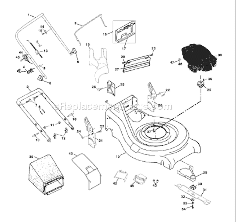 Page A Diagram and Parts List for 530RS 530 RS 954140072B -1999-05 Husqvarna Lawn Mower