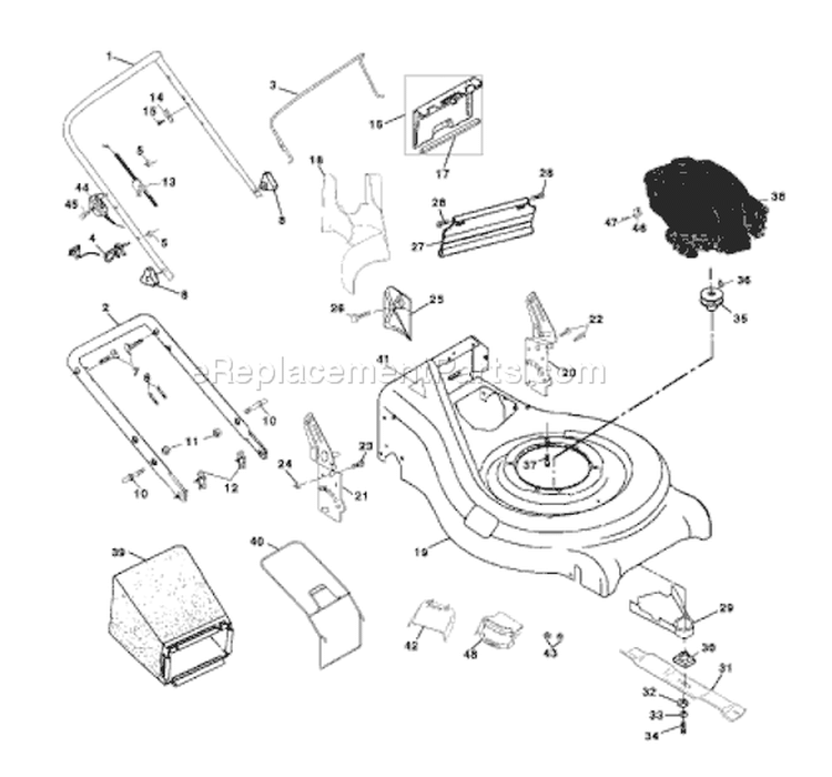 Page A Diagram and Parts List for 530RS 530 RS 954140072C -1999-06 Husqvarna Lawn Mower