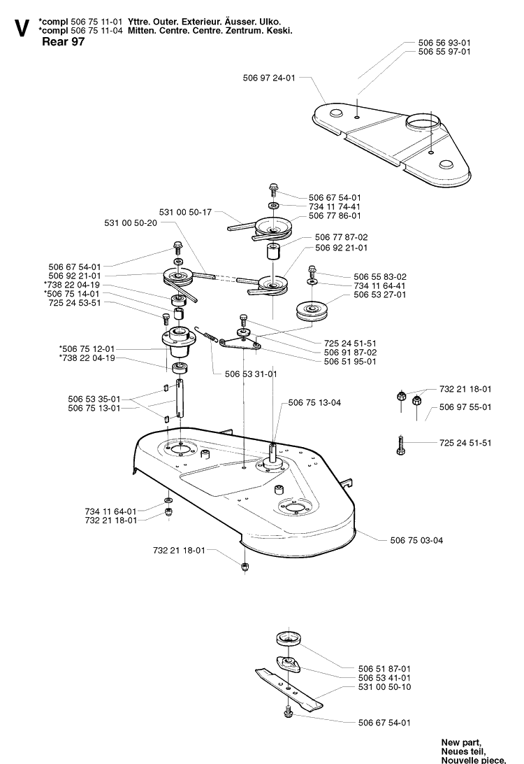 Protection Frame 2 Diagram and Parts List for PR15 2002-02 Husqvarna Lawn Mower