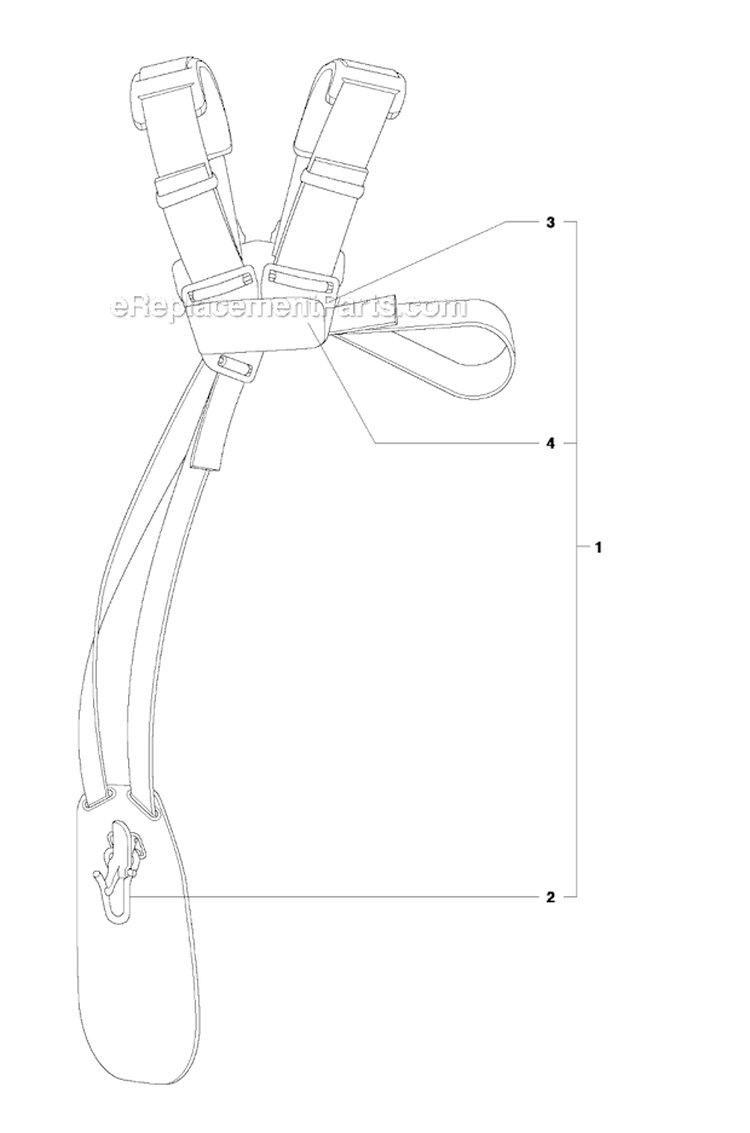 Harness Diagram and Parts List for 533RS 2011-07 Husqvarna Brush Cutter