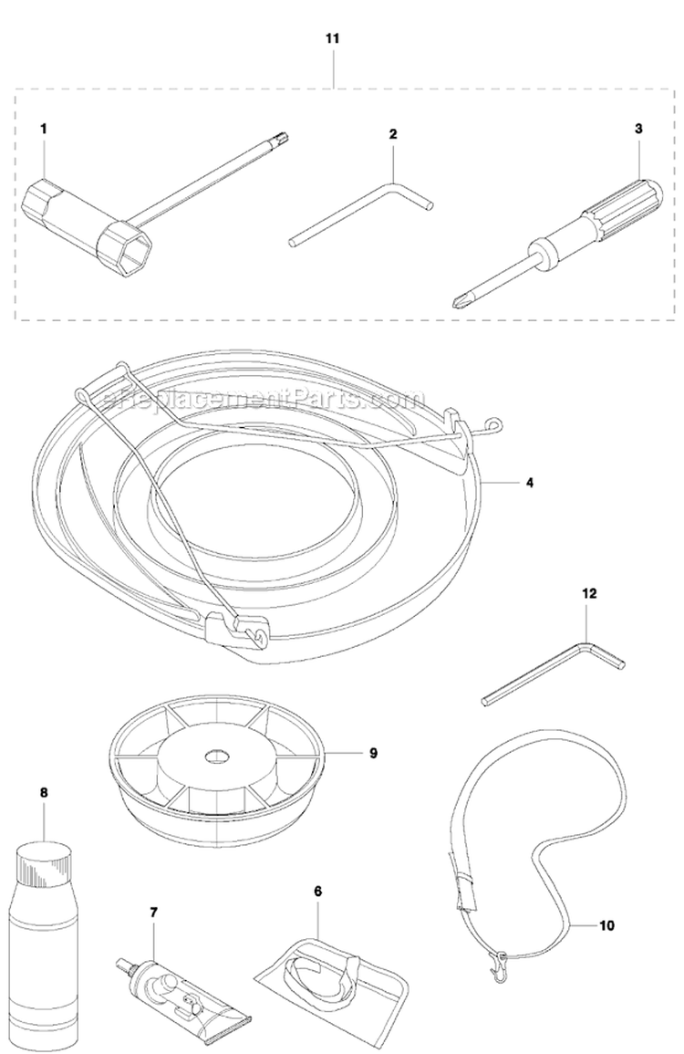 Accessories 2 Diagram and Parts List for 533RS 2011-07 Husqvarna Brush Cutter