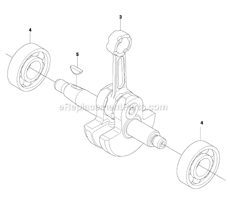 Crankshaft Diagram and Parts List for 533RS 2011-07 Husqvarna Brush Cutter