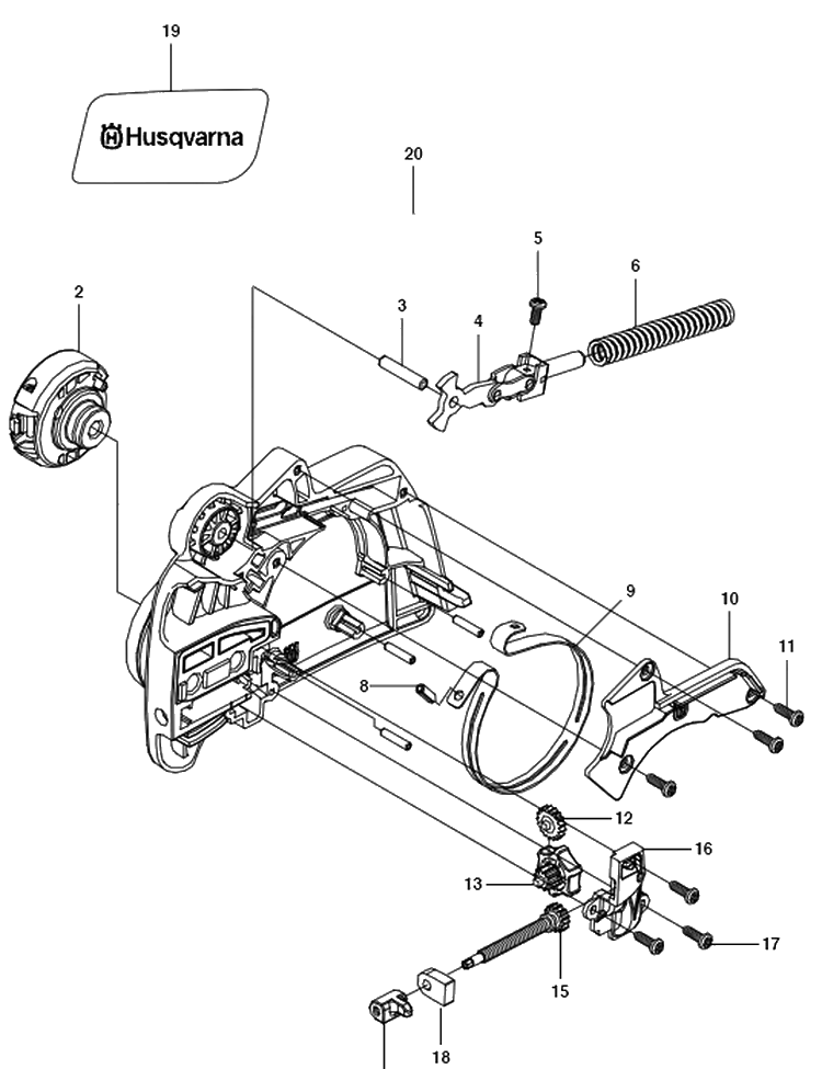 Chain Brake Diagram and Parts List for 120EMARKII (967861908)(2018-05) Husqvarna Chainsaw
