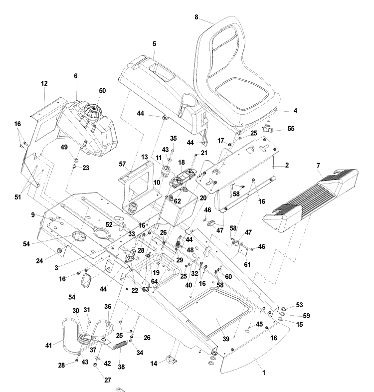 Main Frame Diagram and Parts List for CZ3815 (968999245)(2006-08) Husqvarna Lawn Mower