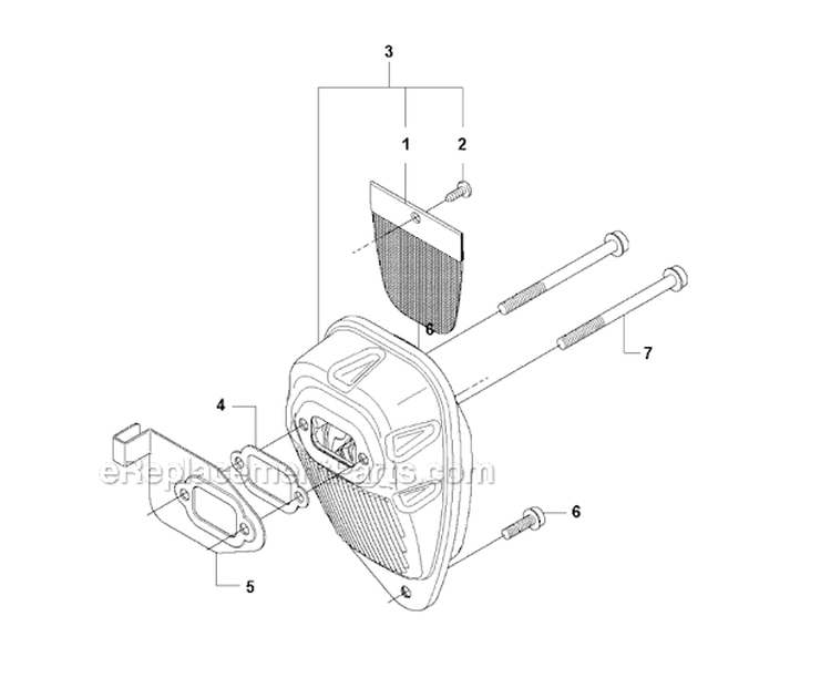 Muffler Diagram and Parts List for 535FBX 2010-03 Husqvarna Brush Cutter