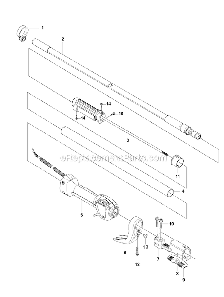 Tube Diagram and Parts List for 535FBX 2010-03 Husqvarna Brush Cutter