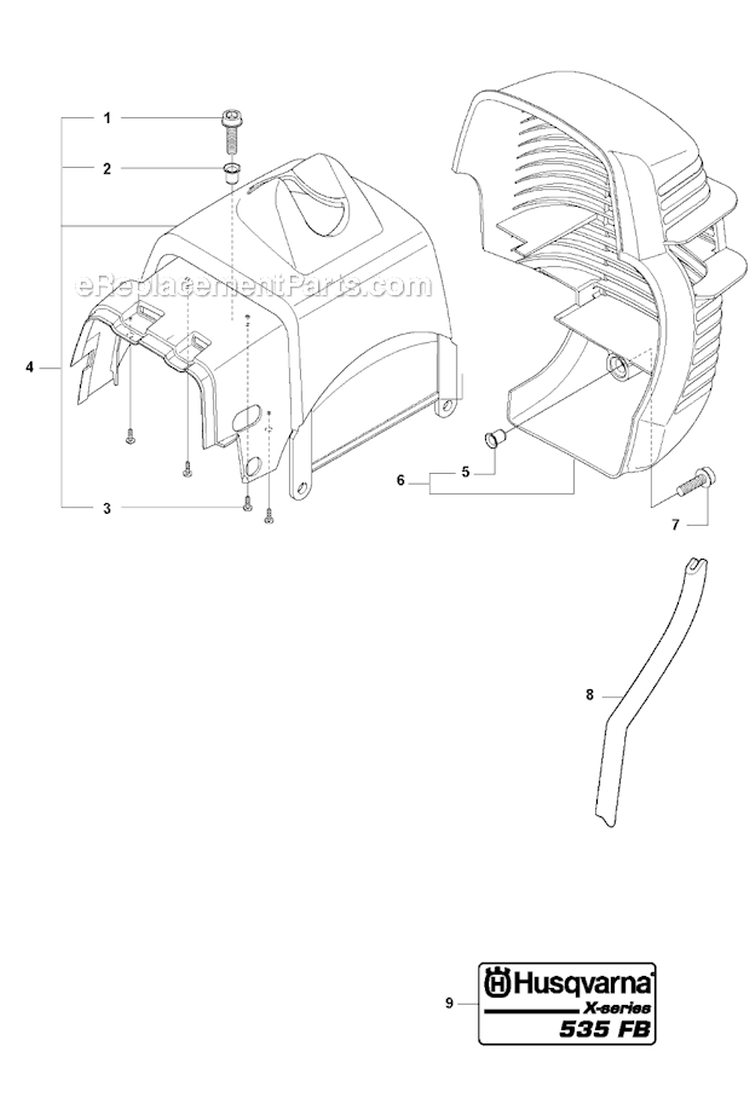 Cover Diagram and Parts List for 535FBX 2010-03 Husqvarna Brush Cutter