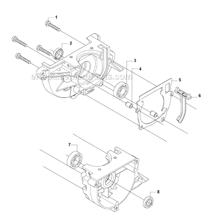 Crankcase Diagram and Parts List for 535FBX 2010-03 Husqvarna Brush Cutter