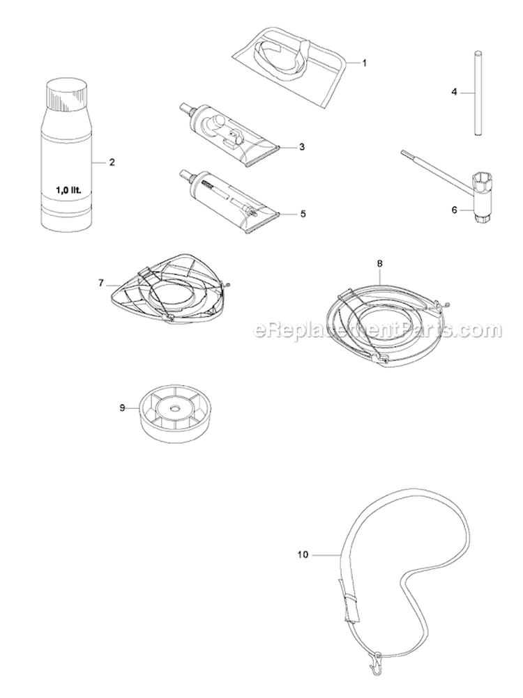 Accessories 1 Diagram and Parts List for 535LS 2011-02 Husqvarna Brush Cutter