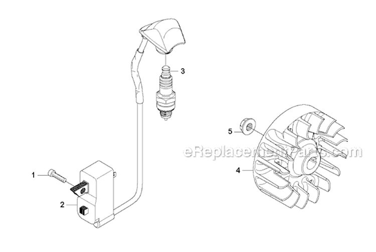 Ignition System Diagram and Parts List for 535LS 2011-02 Husqvarna Brush Cutter