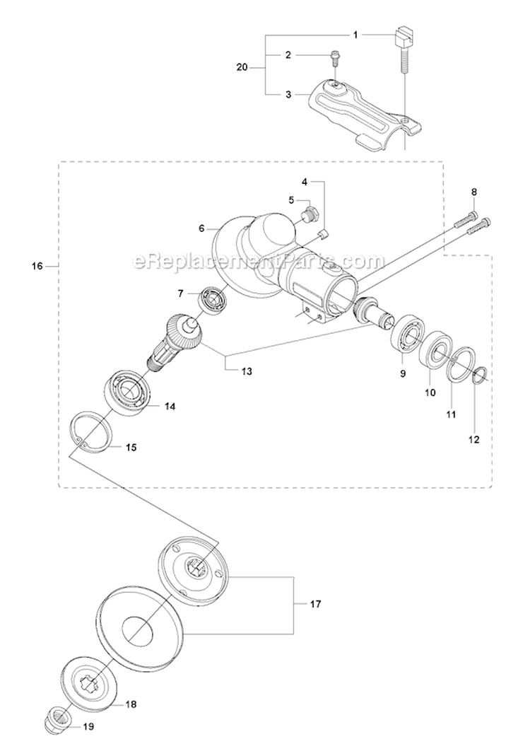 Bevel Gear Diagram and Parts List for 535LS 2011-02 Husqvarna Brush Cutter