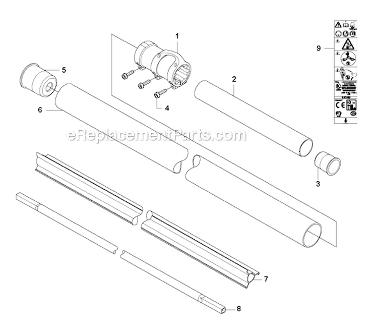 Shaft Diagram and Parts List for 535RJ 2011-02 Husqvarna Brush Cutter