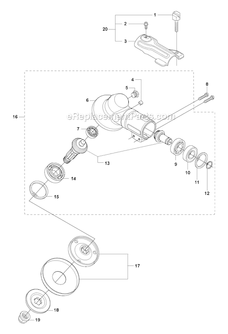 Bevel Gear Diagram and Parts List for 535RJ 2011-02 Husqvarna Brush Cutter