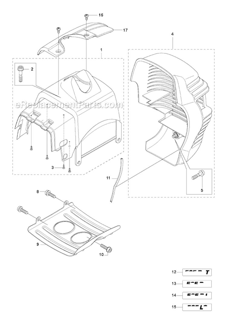 Cylinder Cover Diagram and Parts List for 535RJ 2011-02 Husqvarna Brush Cutter