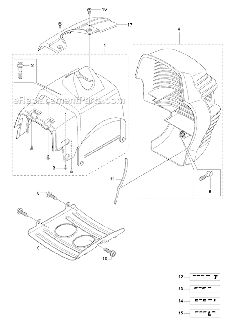 Cylinder Cover Diagram and Parts List for 535RXT 2011-02 Husqvarna Brush Cutter