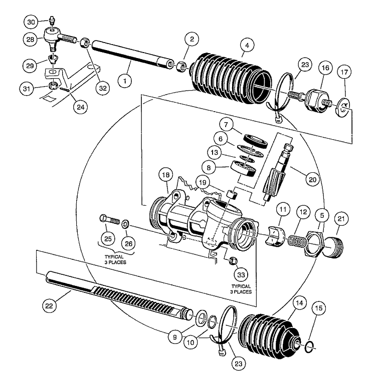 Steering Gear Assembly Diagram and Parts List for HUV4210GXP 2005-06 Husqvarna Lawn Tractor