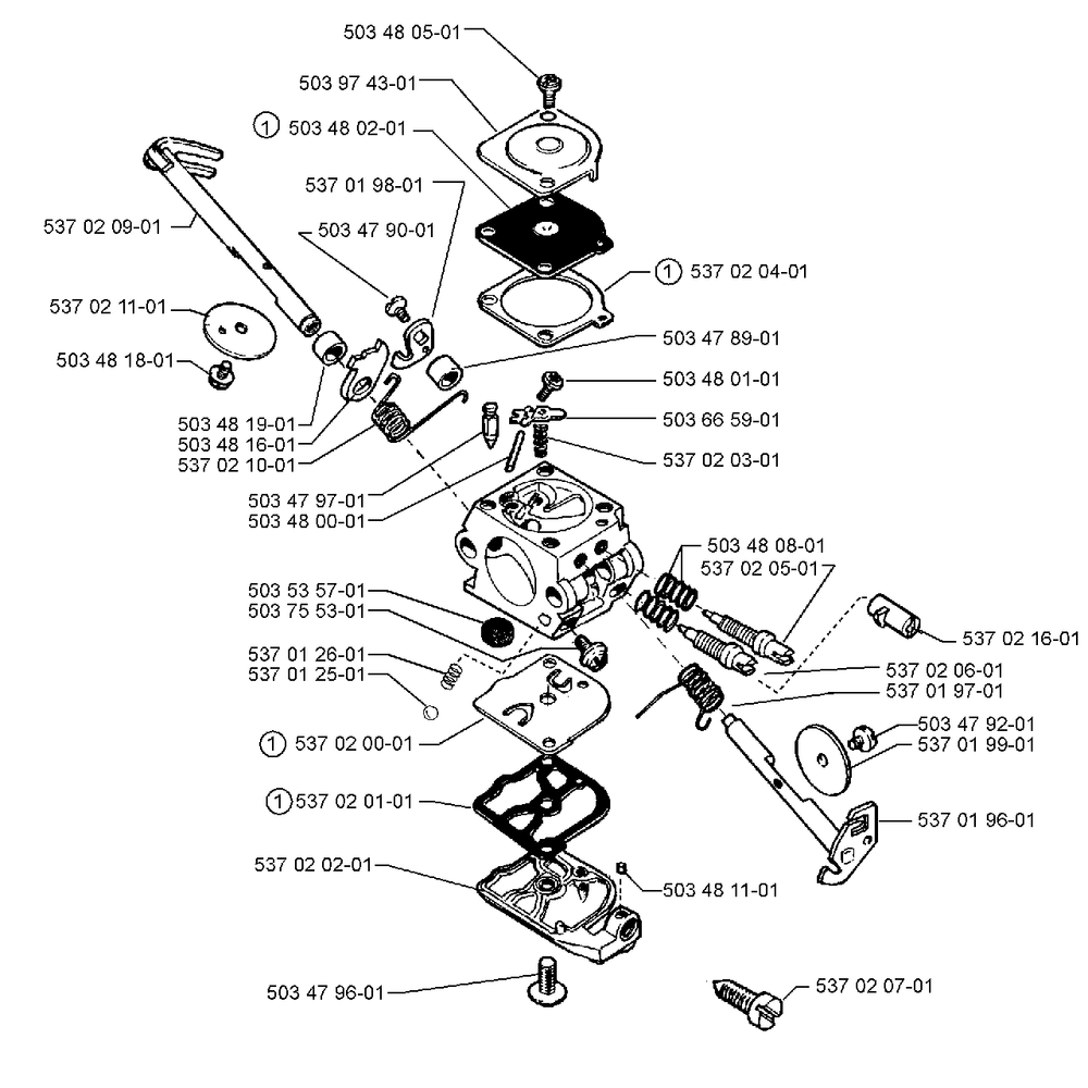 Carburetor Assembly (Zama C1q-El 11) Diagram and Parts List for 325LX 1999-03 Husqvarna Trimmer