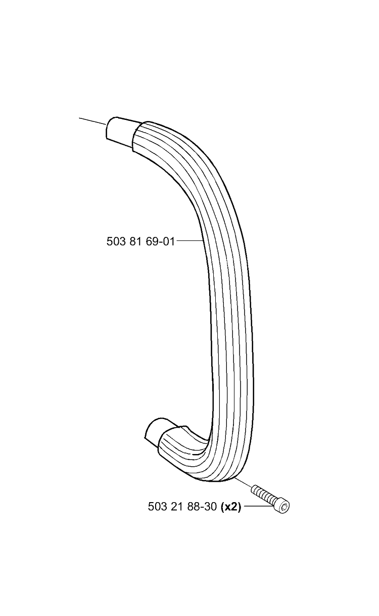 Front Handle Diagram and Parts List for 335XPT 2001-05 Husqvarna Chainsaw