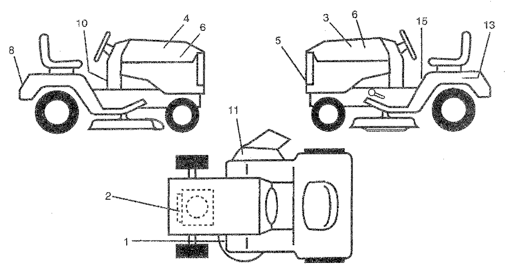 Decals Diagram and Parts List for LR120 (954000582-C)(1993-01) Husqvarna Lawn Tractor