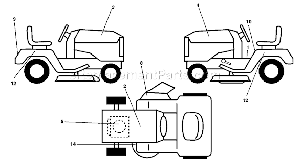 Page B Diagram and Parts List for YTH145 (954140015A) (1999-05) Husqvarna Lawn Tractor