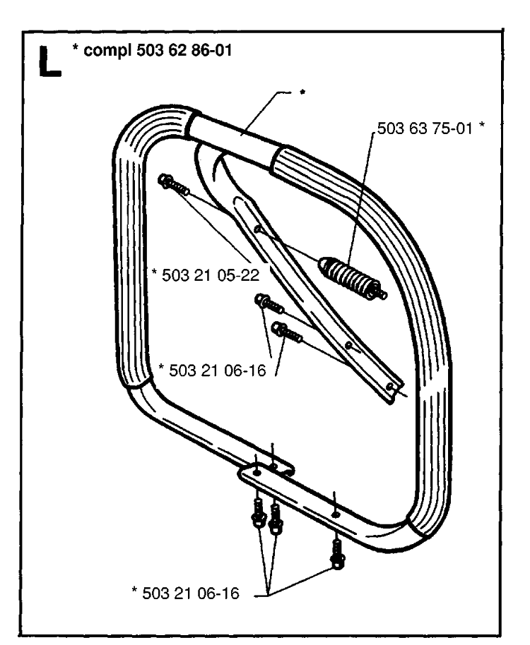 Handle 2 Diagram and Parts List for 371XP 19954900001-19960900000 Husqvarna Chainsaw