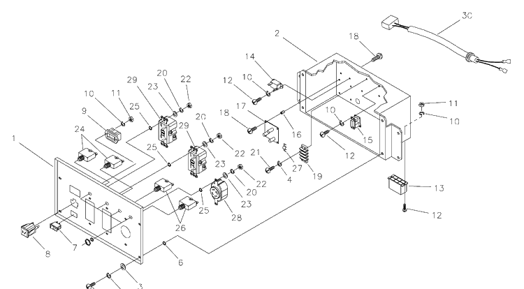 Control Panel Diagram and Parts List for 1365GN 2006-04 Husqvarna Generator