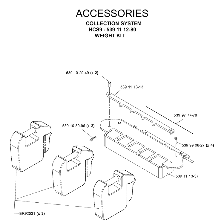 Accessories 5 Diagram and Parts List for 539111280 2005-08 Husqvarna Lawn Tractor Accessories