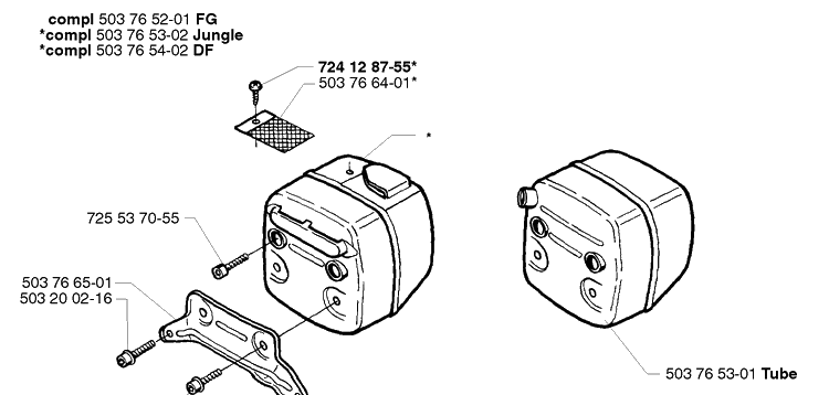 Muffler Diagram and Parts List for 362EPA 1999-05 Husqvarna Chainsaw