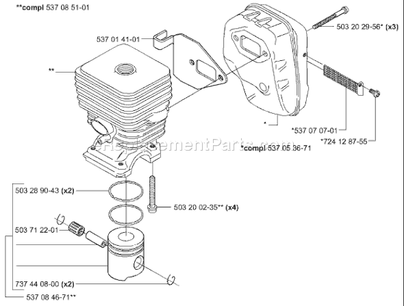 Page L Diagram and Parts List for HA850ATTACHMENT 2004-01 Husqvarna Trimmer