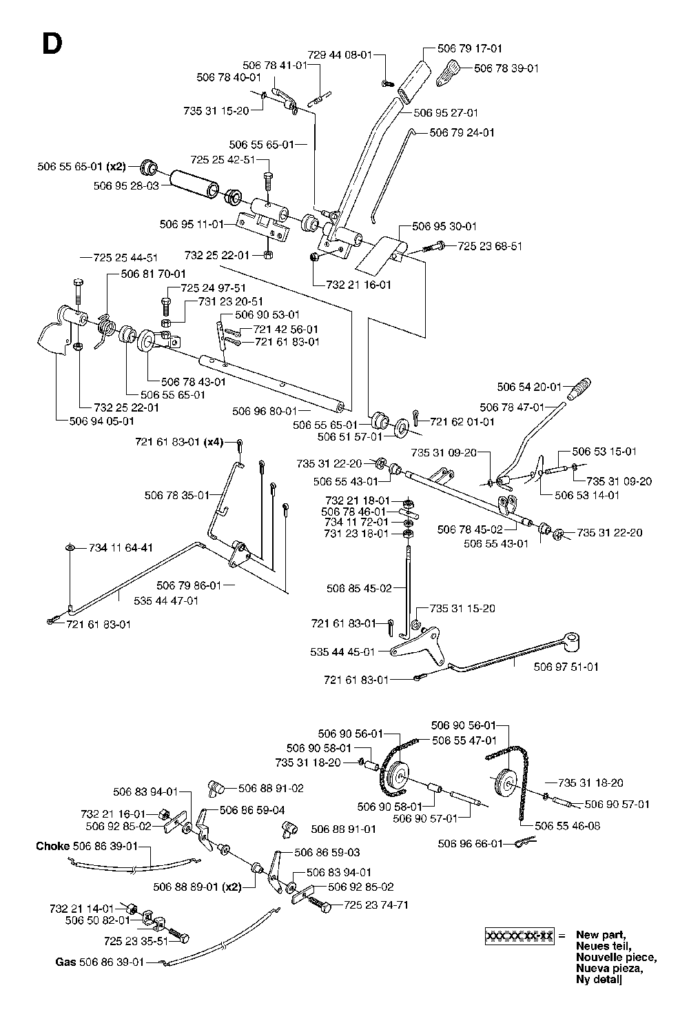 Controls Diagram and Parts List for RIDERPRO15 (953535001)(2004-01) Husqvarna Lawn Tractor